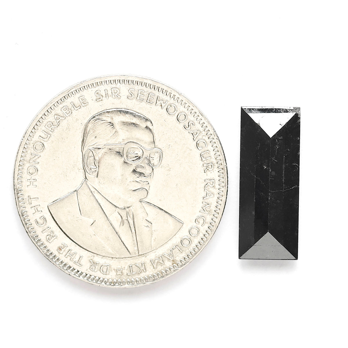 Black Baguette Diamond: 6.34 CT Natural Opaque AAA Quality (18.90mm)