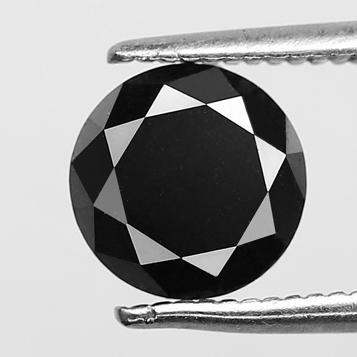 1.53 Carat Black Diamond | 7mm Conflict-Free Opaque Gem for Unique Vintage Ring