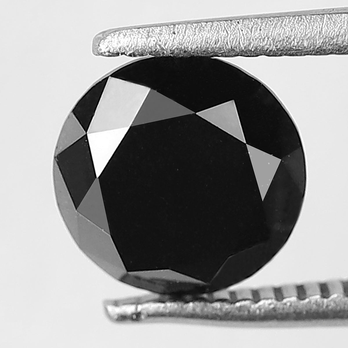 1.53 Carat Black Diamond | 7mm Conflict-Free Opaque Gem for Unique Vintage Ring