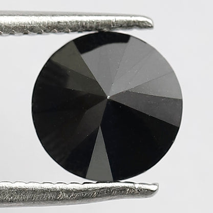 1.53 Carat Black Diamond | 7mm Conflict-Free Opaque Gem for Unique Vintage Ring