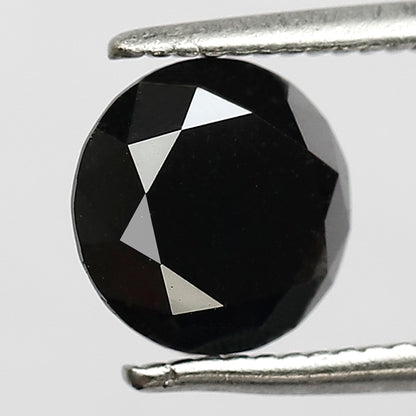 1.53 Carat Black Diamond | 7mm Conflict-Free Opaque Gem for Unique Vintage Ring