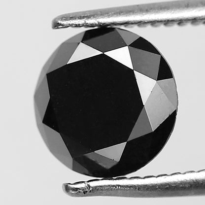 1.53 Carat Black Diamond | 7mm Conflict-Free Opaque Gem for Unique Vintage Ring