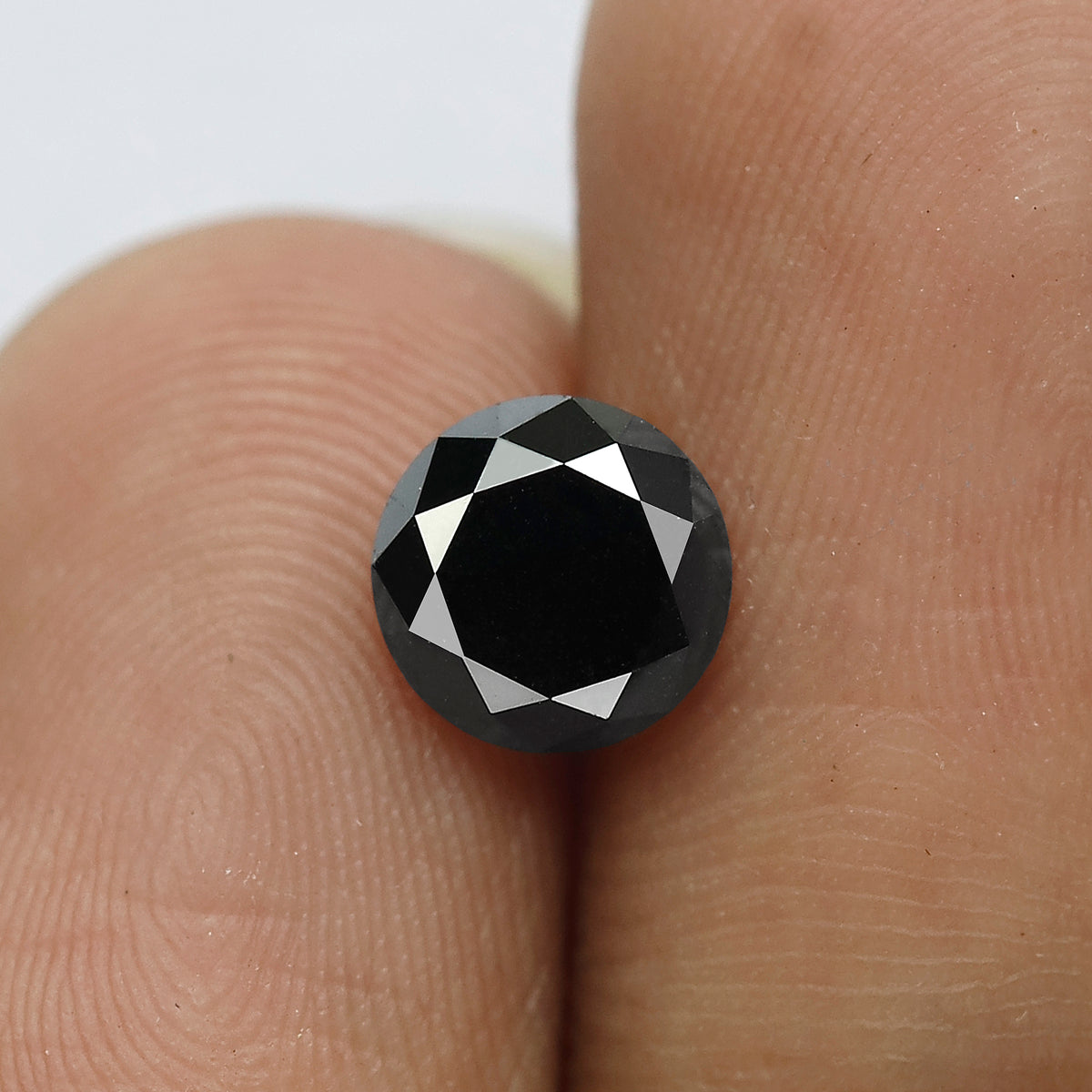 1.53 Carat Black Diamond | 7mm Conflict-Free Opaque Gem for Unique Vintage Ring