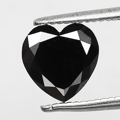 1.32 CT Black Heart Shape Diamond 7 MM AAA Quality Black Color Loose Diamond For Jewelry