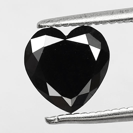 1.32 CT Black Heart Shape Diamond 7 MM AAA Quality Black Color Loose Diamond For Jewelry