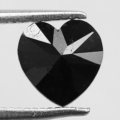 1.32 CT Black Heart Shape Diamond 7 MM AAA Quality Black Color Loose Diamond For Jewelry