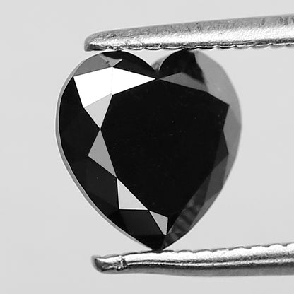 1.32 CT Black Heart Shape Diamond 7 MM AAA Quality Black Color Loose Diamond For Jewelry
