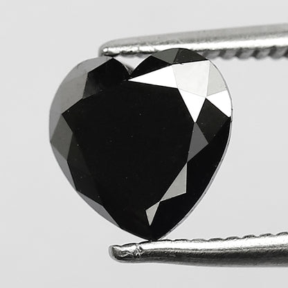1.32 CT Black Heart Shape Diamond 7 MM AAA Quality Black Color Loose Diamond For Jewelry