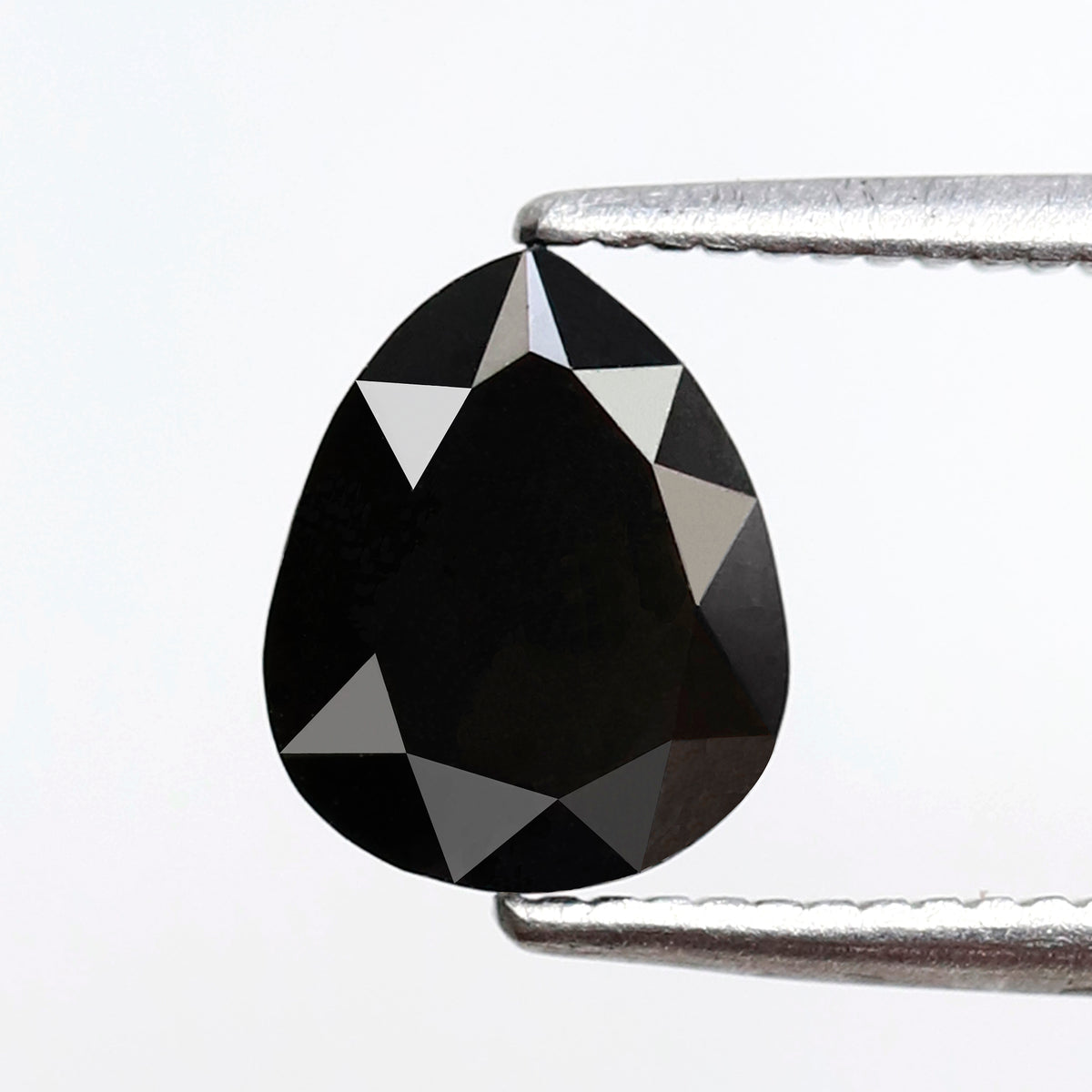 1.42 CT Pear Shape Loose Diamond, 7.70 x 6.30 mm Natural Treated Black Diamond For Making Custom Ring
