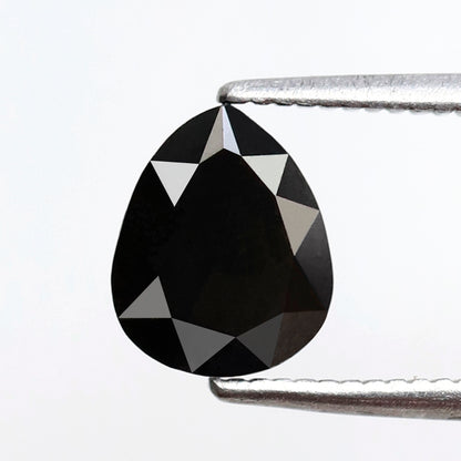 1.42 CT Pear Shape Loose Diamond, 7.70 x 6.30 mm Natural Treated Black Diamond For Making Custom Ring