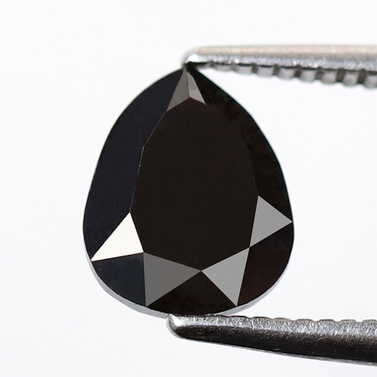 1.42 CT Pear Shape Loose Diamond, 7.70 x 6.30 mm Natural Treated Black Diamond For Making Custom Ring