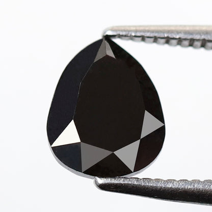 1.42 CT Pear Shape Loose Diamond, 7.70 x 6.30 mm Natural Treated Black Diamond For Making Custom Ring