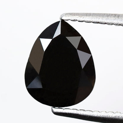1.42 CT Pear Shape Loose Diamond, 7.70 x 6.30 mm Natural Treated Black Diamond For Making Custom Ring