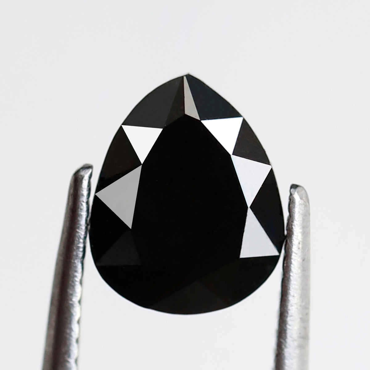 1.42 CT Pear Shape Loose Diamond, 7.70 x 6.30 mm Natural Treated Black Diamond For Making Custom Ring