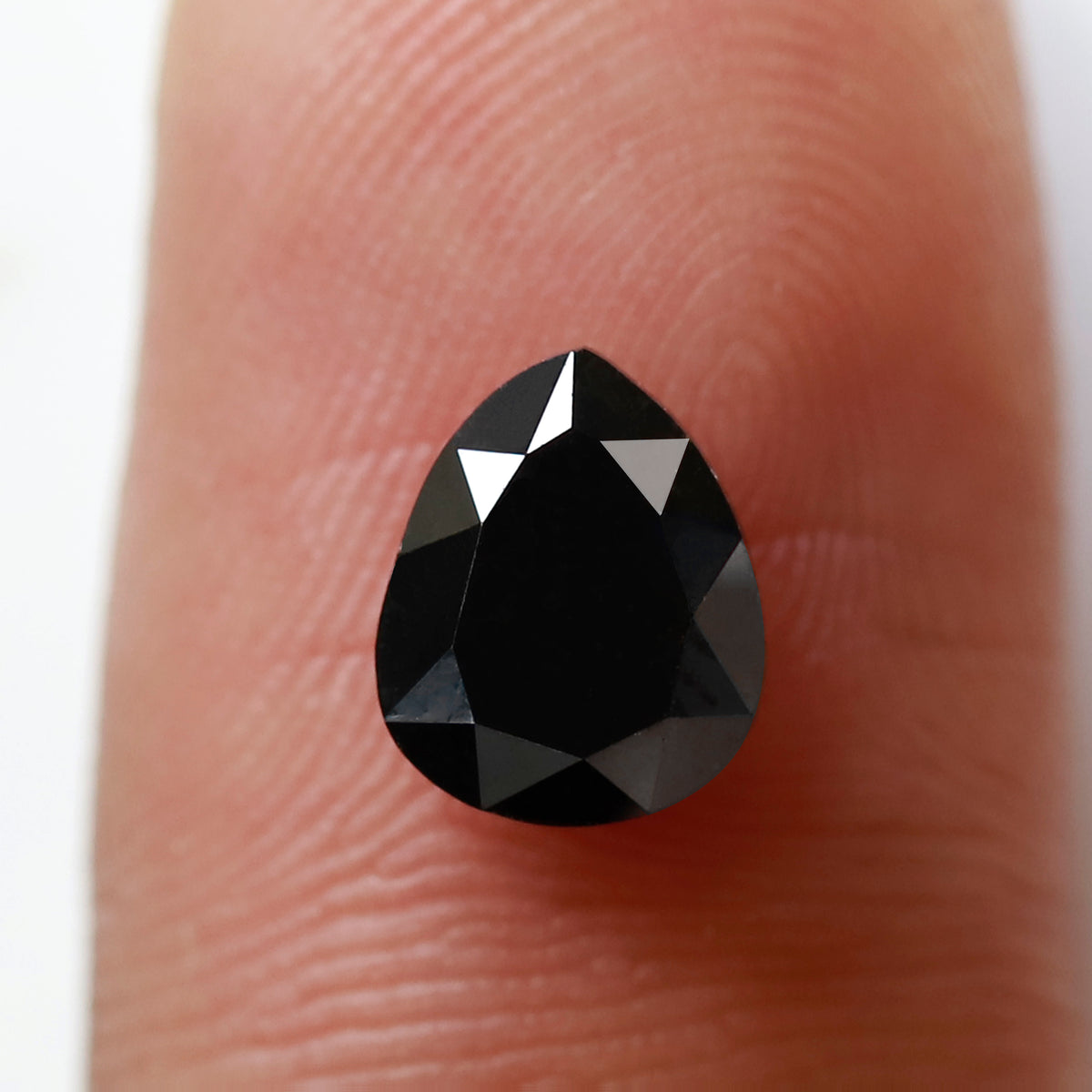 1.42 CT Pear Shape Loose Diamond, 7.70 x 6.30 mm Natural Treated Black Diamond For Making Custom Ring