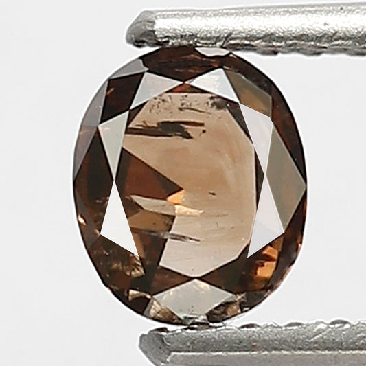 0.49 Ct Oval Rustic Diamond | Natural Champagne Ethical Loose Diamond for Engagement Ring & Band