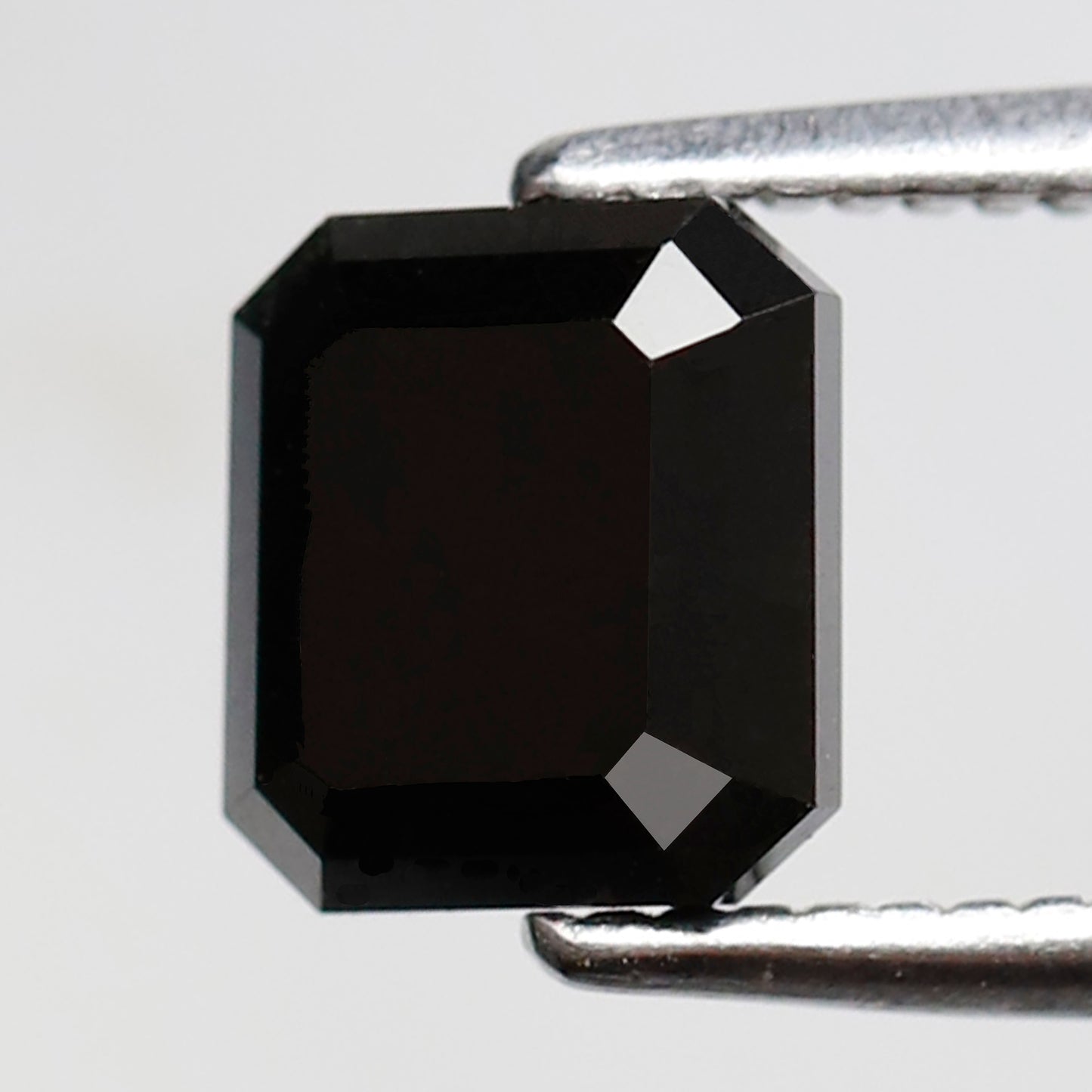 1.42 Ct Emerald Cut Black Diamond, Natural Treated Loose Conflict Free Diamond for Engagement & Wedding Ring