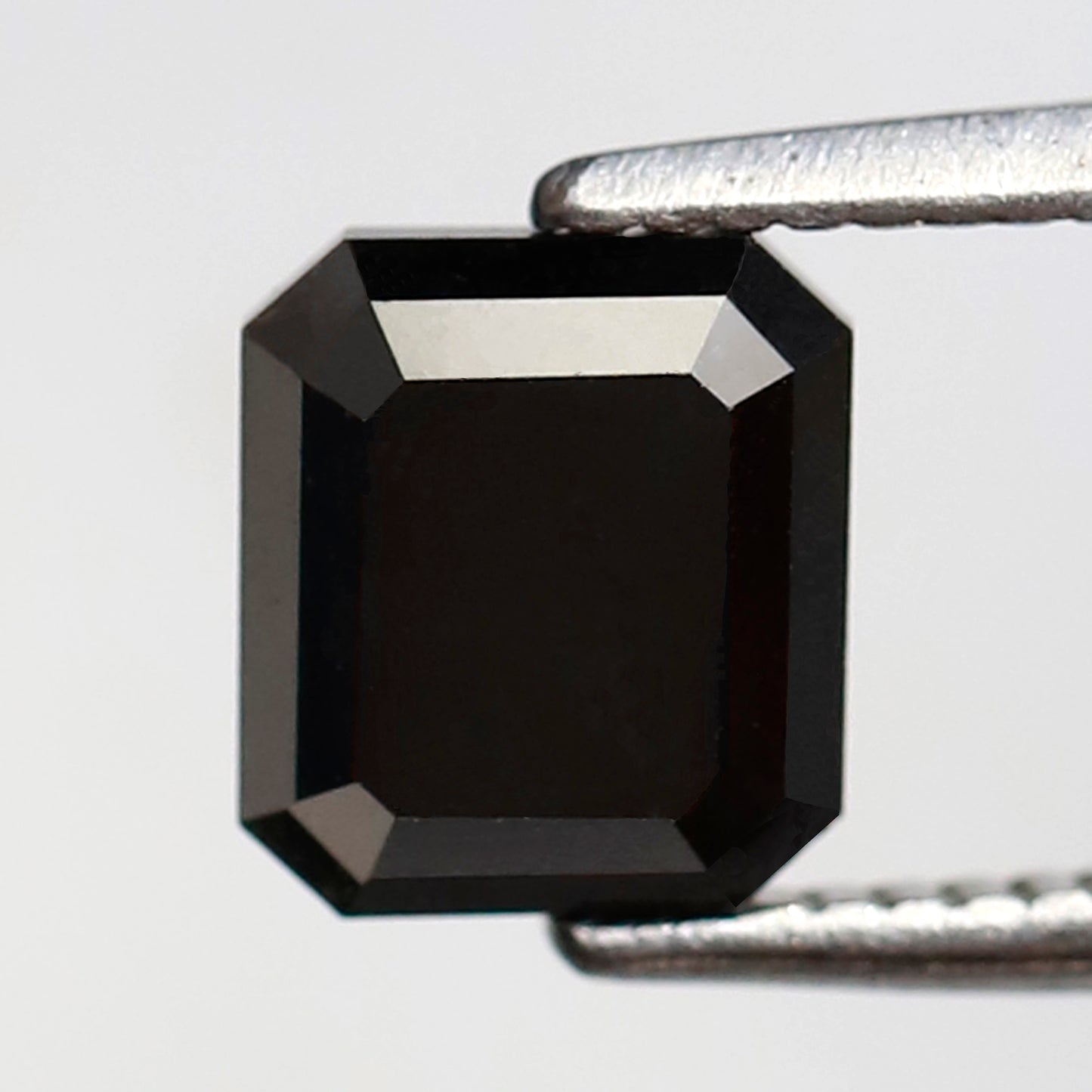 1.42 Ct Emerald Cut Black Diamond, Natural Treated Loose Conflict Free Diamond for Engagement & Wedding Ring