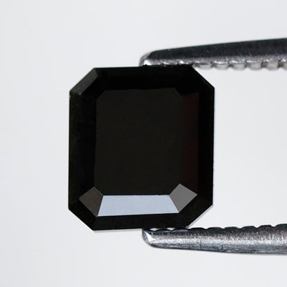 1.42 Ct Emerald Cut Black Diamond, Natural Treated Loose Conflict Free Diamond for Engagement & Wedding Ring