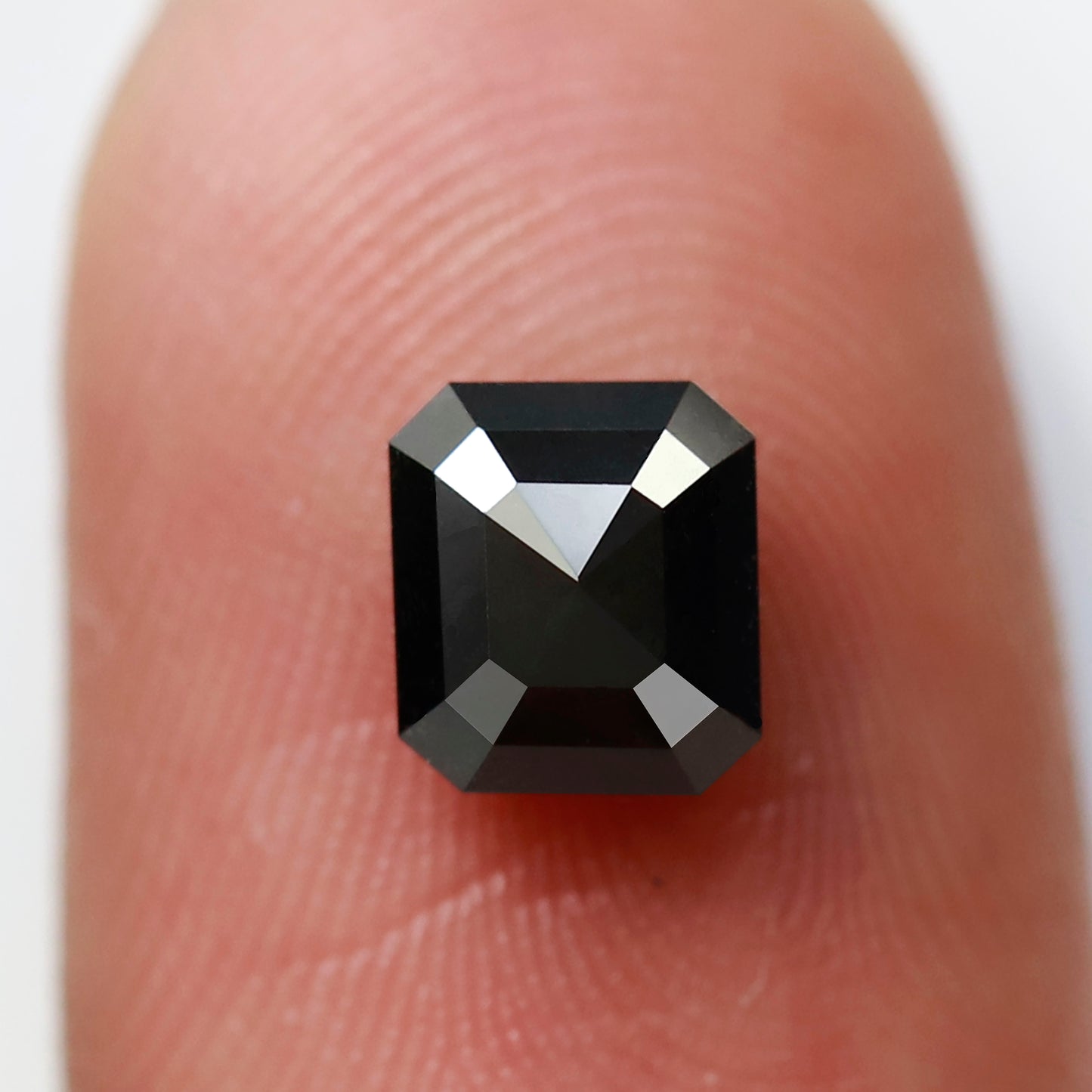 1.42 Ct Emerald Cut Black Diamond, Natural Treated Loose Conflict Free Diamond for Engagement & Wedding Ring