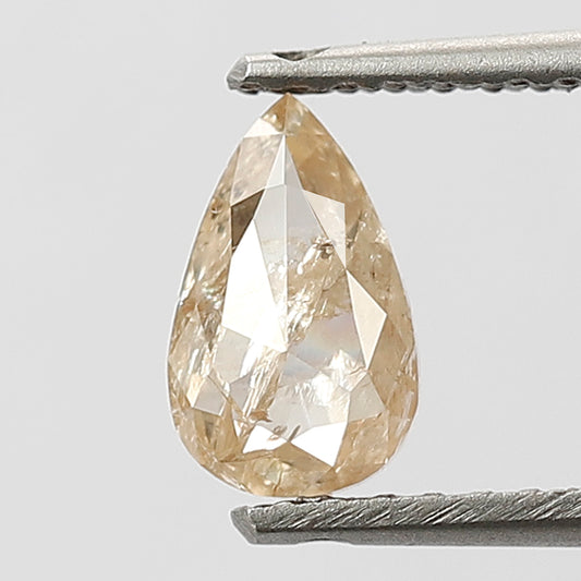 0.61 Ct Pear Cut Light Brown Rustic Diamond | Natural Ethical Loose Diamond for Ring & Band