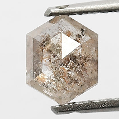 Hexagon shape 0.67 CT Natural Diamond, Loose Ethical Brownish Black Conflict Free Diamond For Pendant and Rings