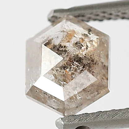 Hexagon shape 0.67 CT Natural Diamond, Loose Ethical Brownish Black Conflict Free Diamond For Pendant and Rings