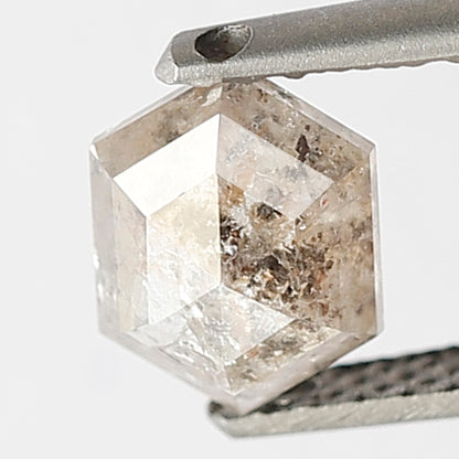 Hexagon shape 0.67 CT Natural Diamond, Loose Ethical Brownish Black Conflict Free Diamond For Pendant and Rings