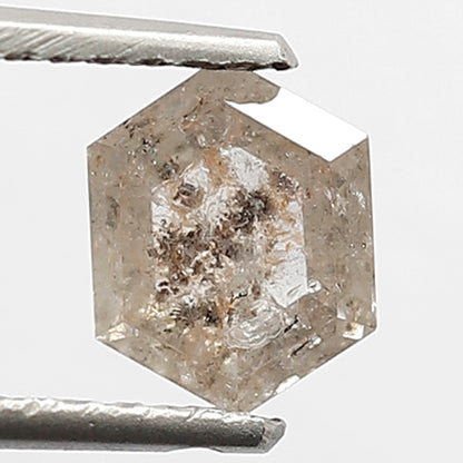 Hexagon shape 0.67 CT Natural Diamond, Loose Ethical Brownish Black Conflict Free Diamond For Pendant and Rings