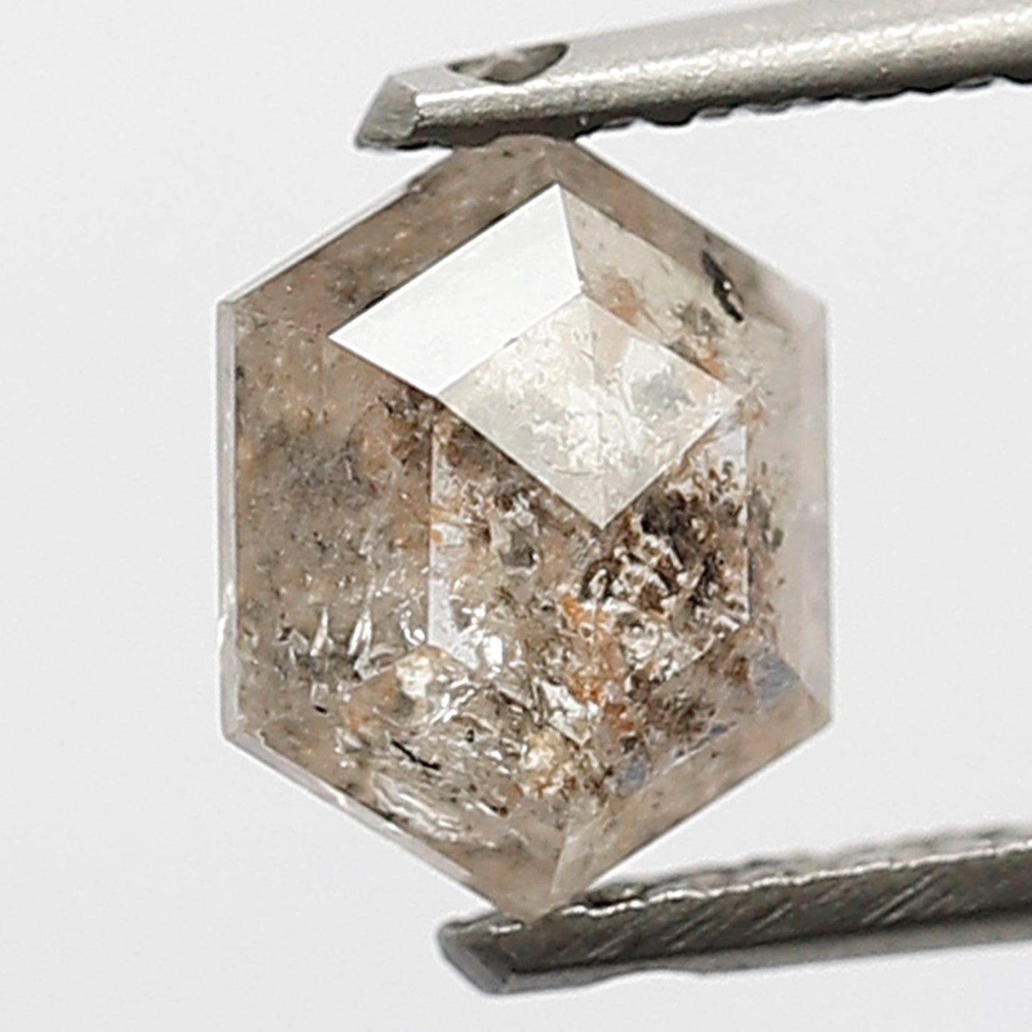 Hexagon shape 0.67 CT Natural Diamond, Loose Ethical Brownish Black Conflict Free Diamond For Pendant and Rings