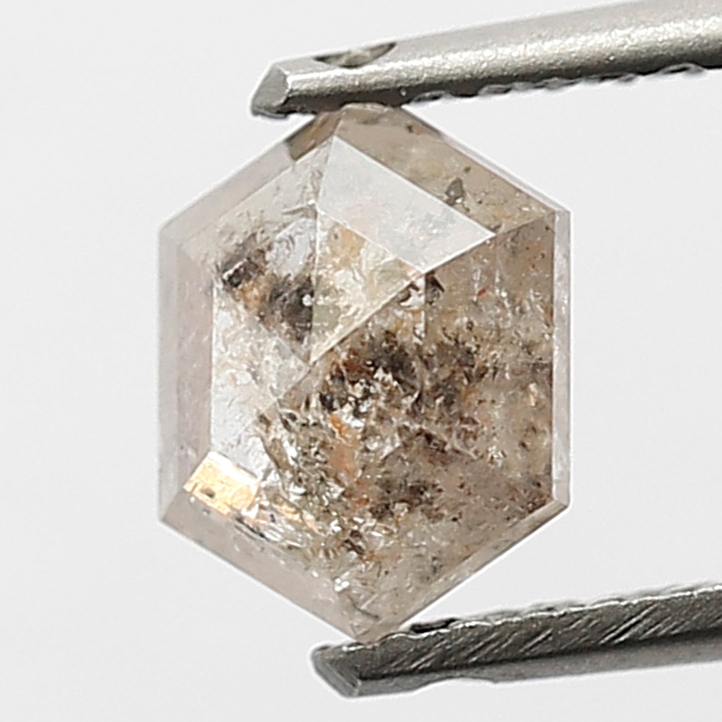 Hexagon shape 0.67 CT Natural Diamond, Loose Ethical Brownish Black Conflict Free Diamond For Pendant and Rings
