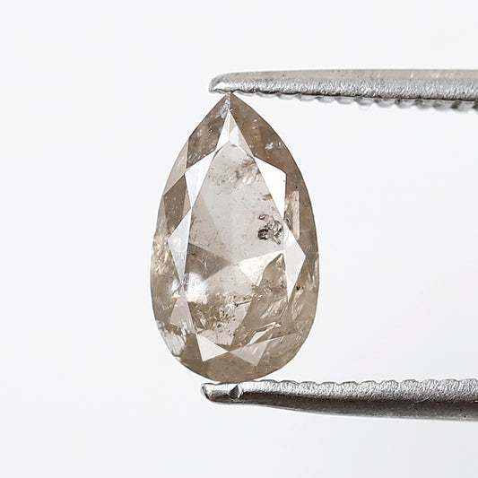 1.59 CT PEAR Shape Natural Loose Diamond,Light greyish Brown color pear cut salt and pepper Diamond,9 mm Pear cut Diamond for making jewelry