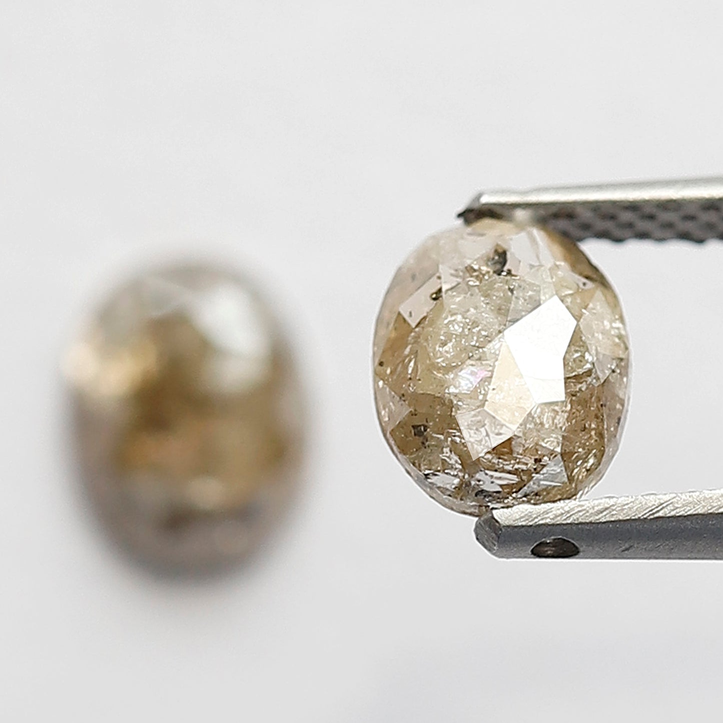 Natural 1.25 Ct Brownish Oval Shape Ethical Diamonds | 6.30 mm Rustic Loose Pair for Jewelry