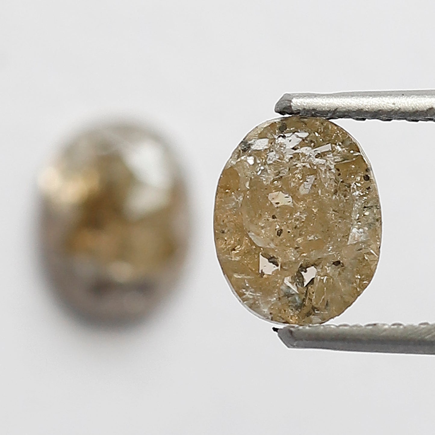 Natural 1.25 Ct Brownish Oval Shape Ethical Diamonds | 6.30 mm Rustic Loose Pair for Jewelry