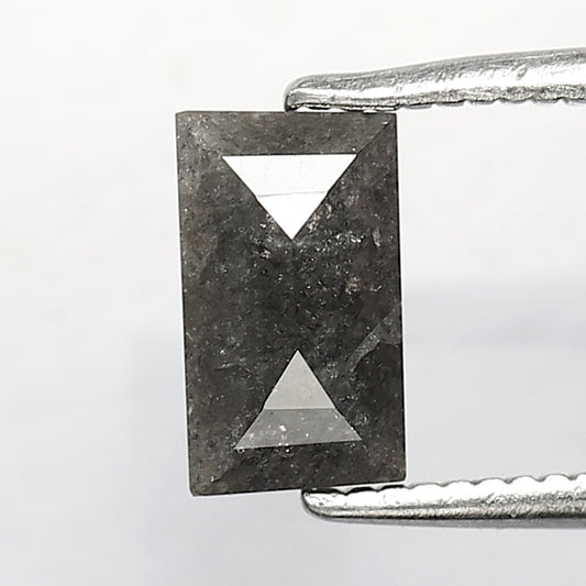 0.85 CT Fancy Rectangle Modified Full Cut Salt and Pepper Loose Diamond Brilliant Faceted suitable for pendants