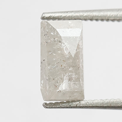 7 MM Natural Misty white color Salt and Pepper Diamond 1.04 CT rectangle shape cut Loose Diamond For Ring