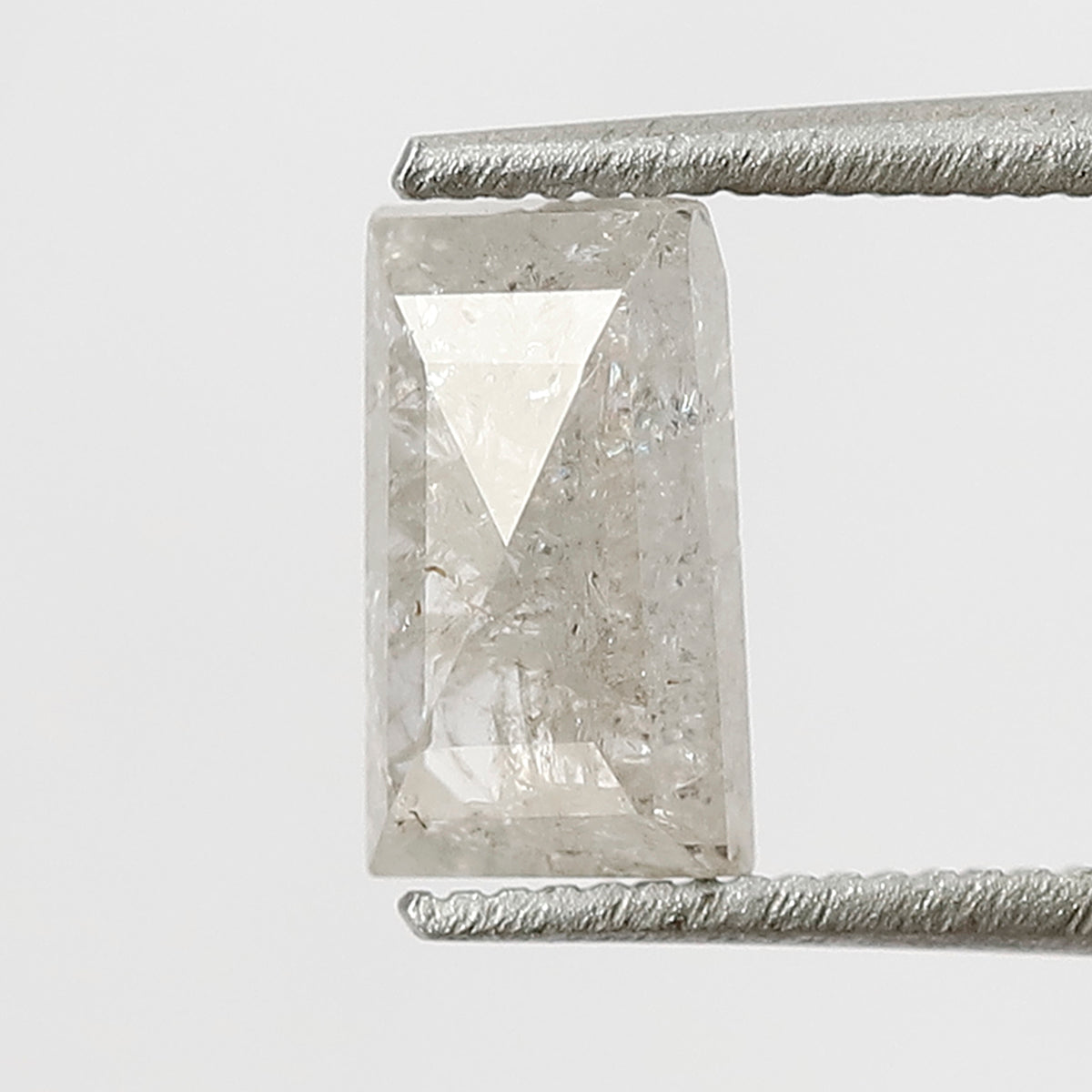 7 MM Natural Misty white color Salt and Pepper Diamond 1.04 CT rectangle shape cut Loose Diamond For Ring