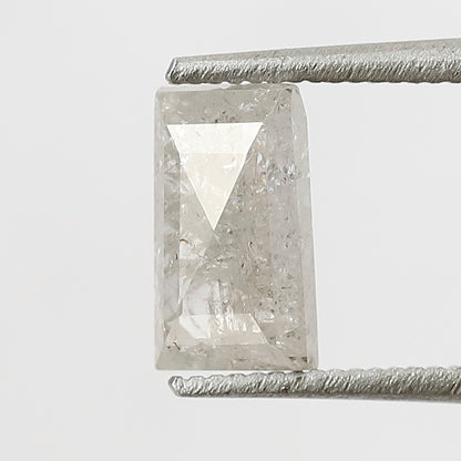 7 MM Natural Misty white color Salt and Pepper Diamond 1.04 CT rectangle shape cut Loose Diamond For Ring