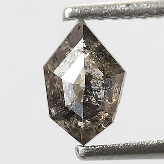 0.58 Ct Geometric Cut Brownish Black Rustic Diamond | 7 mm Natural Conflict Free Loose Diamond for Jewelry