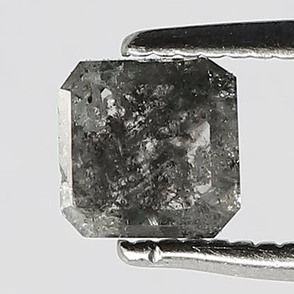 0.58 CT Square Cut Salt and Pepper Diamond made for Custom Jewelry