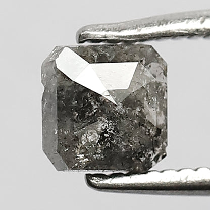 0.58 CT Square Cut Salt and Pepper Diamond made for Custom Jewelry