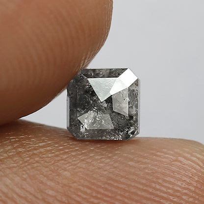 0.58 CT Square Cut Salt and Pepper Diamond made for Custom Jewelry