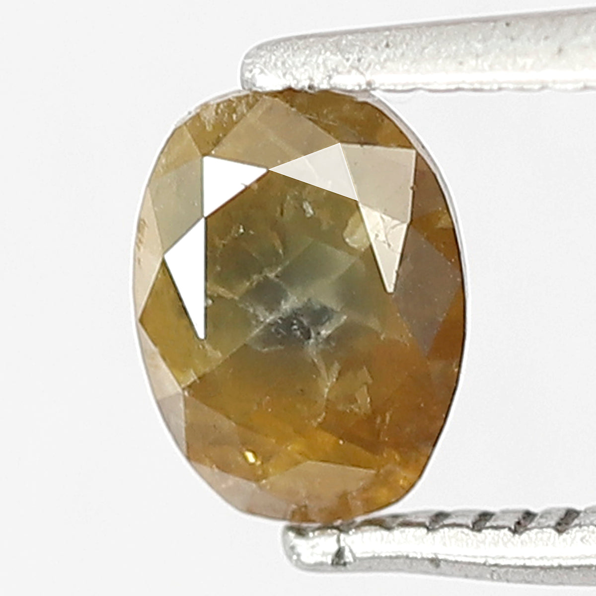 Oval Shape 0.70 CT Natural Loose Diamond, 6.50 MM Greenish Yellow Earth Mined Rustic Diamond