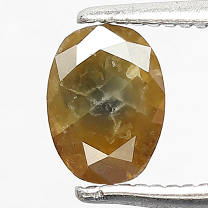 Oval Shape 0.70 CT Natural Loose Diamond, 6.50 MM Greenish Yellow Earth Mined Rustic Diamond