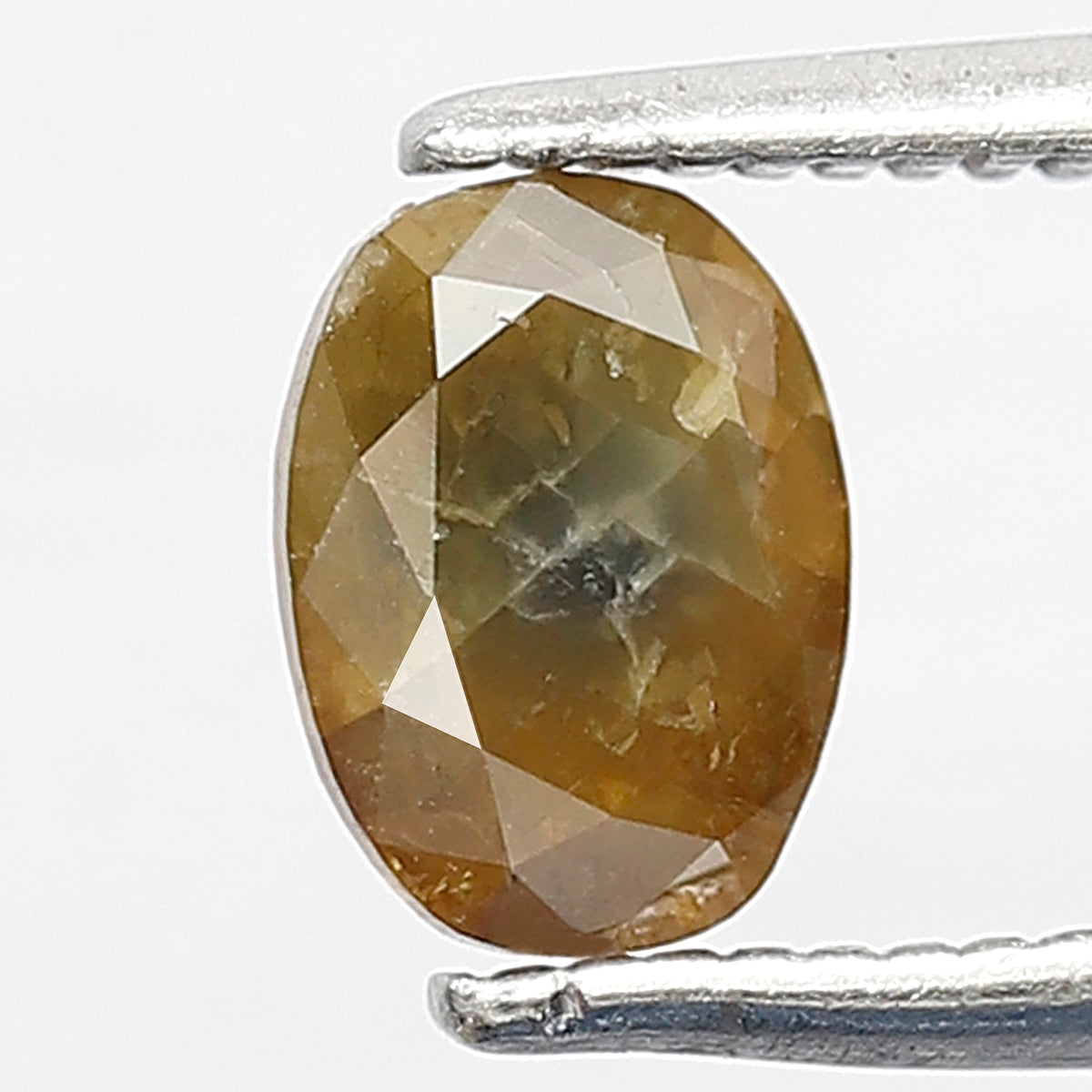 Oval Shape 0.70 CT Natural Loose Diamond, 6.50 MM Greenish Yellow Earth Mined Rustic Diamond