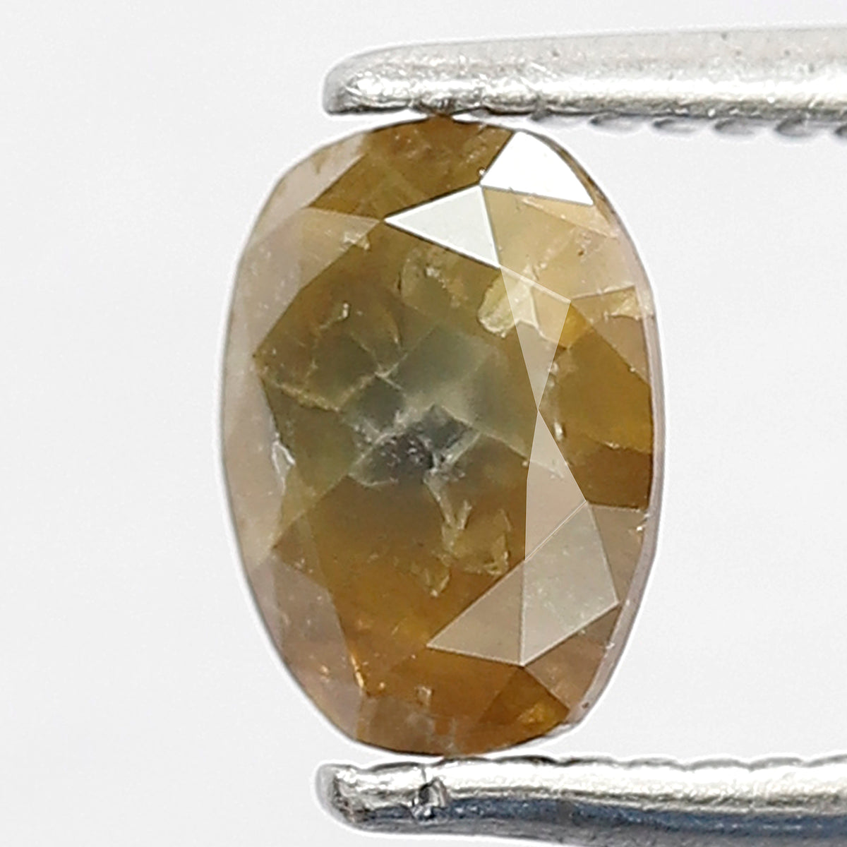 Oval Shape 0.70 CT Natural Loose Diamond, 6.50 MM Greenish Yellow Earth Mined Rustic Diamond