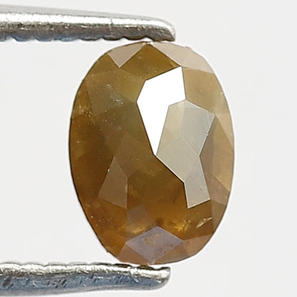 Oval Shape 0.70 CT Natural Loose Diamond, 6.50 MM Greenish Yellow Earth Mined Rustic Diamond