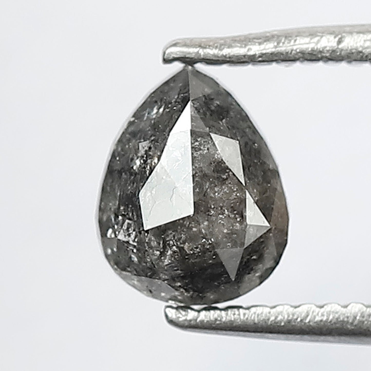 0.80 CT 6 MM Full Fancy Cut Pear Shape Salt and Pepper Loose  Diamond made for Handmade Jewlery