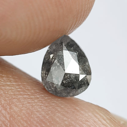 0.80 CT 6 MM Full Fancy Cut Pear Shape Salt and Pepper Loose  Diamond made for Handmade Jewlery