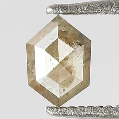 0.44 CT Light Yellow Hexagon Rustic Diamond, Natural Ethically Sourced 6.50 MM Loose Diamond For Woman Ring